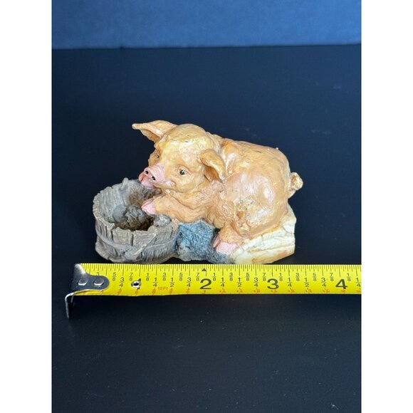 Adorable Pig Figurine Set Of 3 Farmhouse Style Resin Decor Featuring Playful & R - Picture 14 of 14